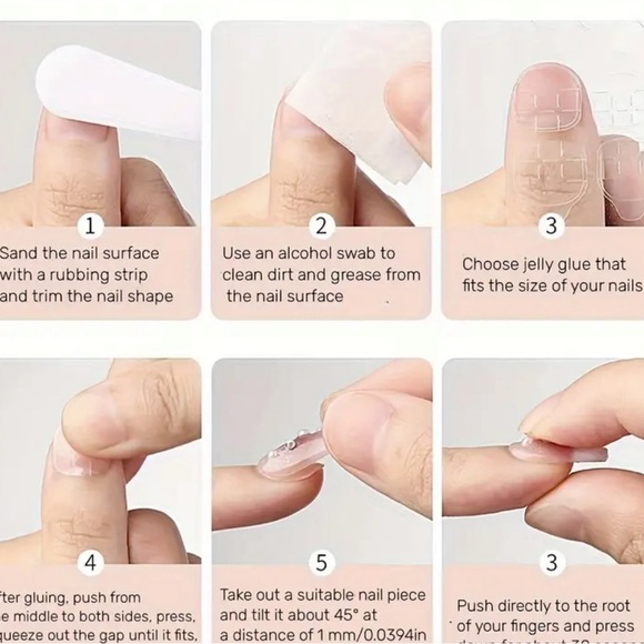 24pcs Glossy Medium Square Pure White Solid Color Press On Nails - Picture 6 of 6